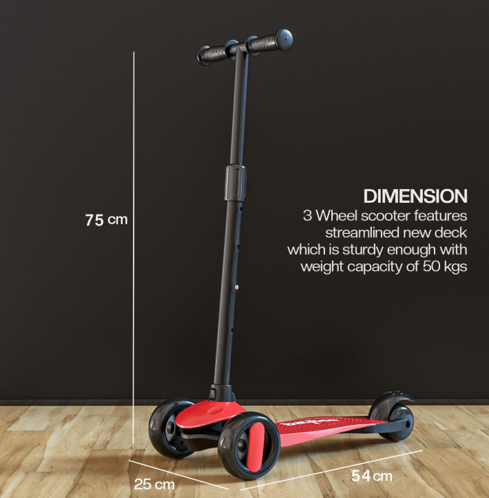 Kids Scooter with Lights Red 103 - 57 - Colorland Toys