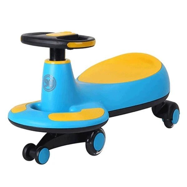 Kids Swing Car With Music & Light Blue/Yellow MN038 — image 1