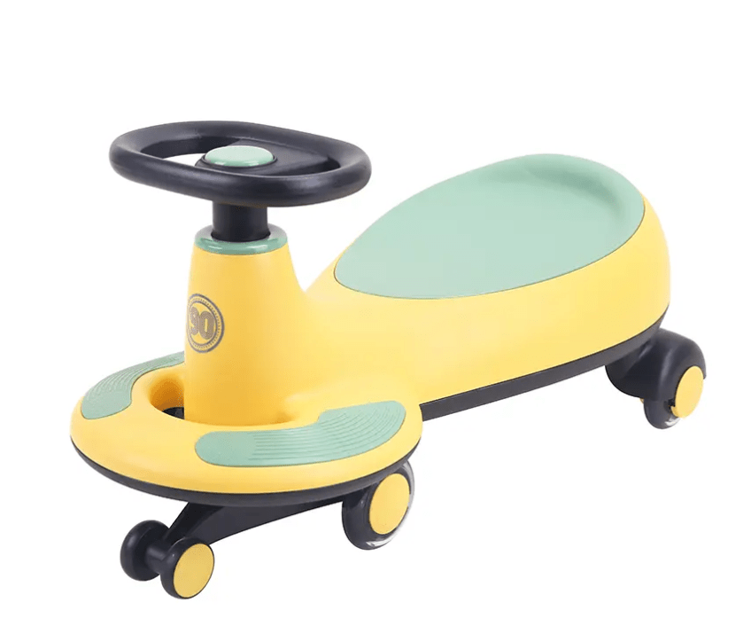 Kids Swing Car With Music & Light Yellow/Green MN038 - Colorland Toys