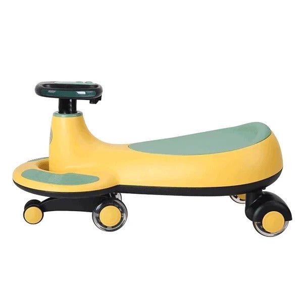 Kids Swing Car With Music & Light Yellow/Green MN038 - Colorland Toys