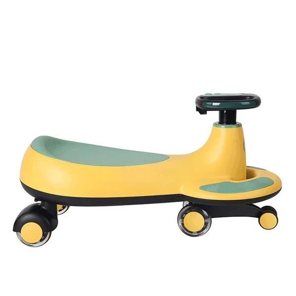 Kids Swing Car With Music & Light Yellow/Green MN038 — image 4