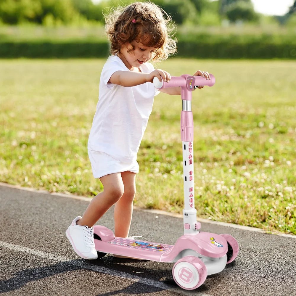 Kids Three Wheeled Scooter Pink Y - ST1818B/S1161 - Colorland Toys