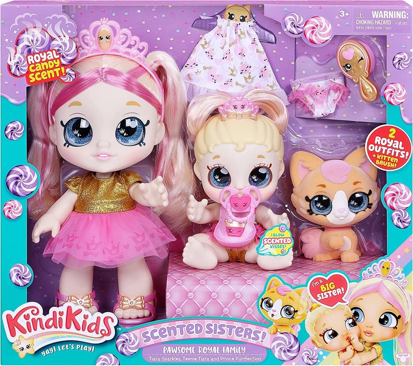 Kindi Kids Scented Sisters Pawsome Royal Family 50216 - Colorland Toys