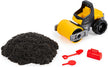 Kinetic Sand Pave & Play Construction Set with Toy Truck, 8oz Black Sand