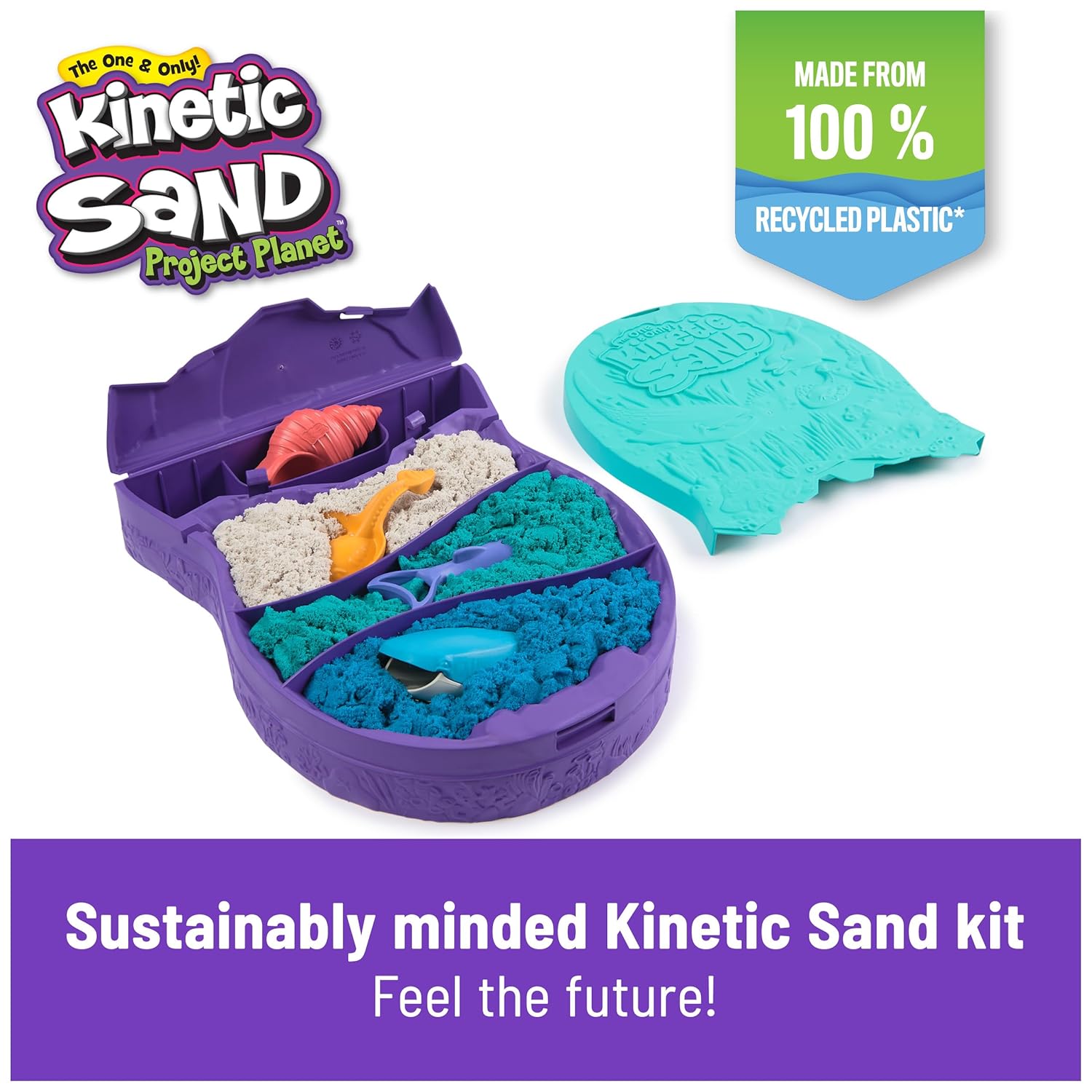 Kinetic Sand Project Planet Deep Sea Set 680g with Sea Creature Tools - Colorland Toys