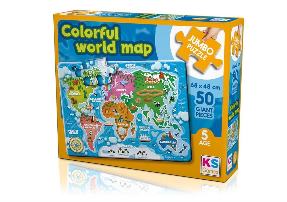 KS Games Jumbo Puzzle Colorful World Maps JP31015 — image 2