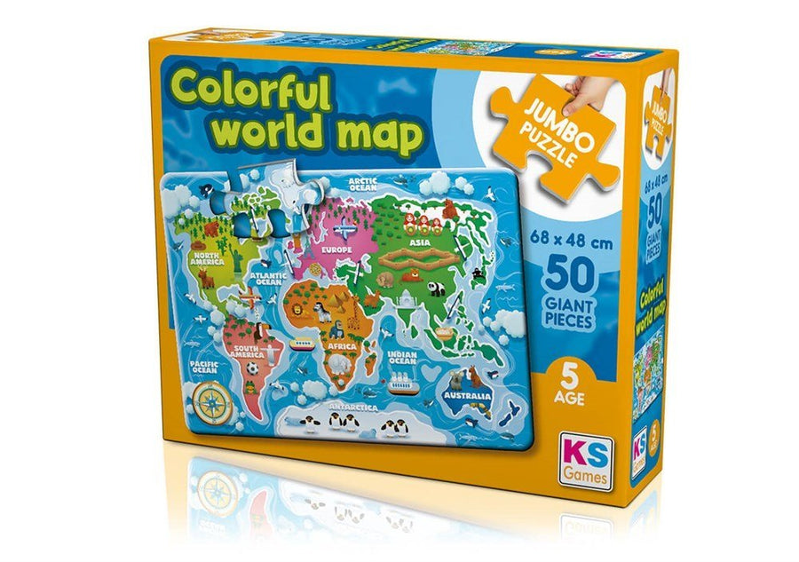 KS Games Jumbo Puzzle Colorful World Maps JP31015 — image 2