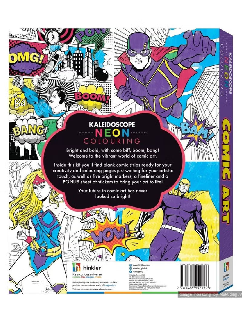 Kaleidoscope Neon Colouring: Comic Art — image 3