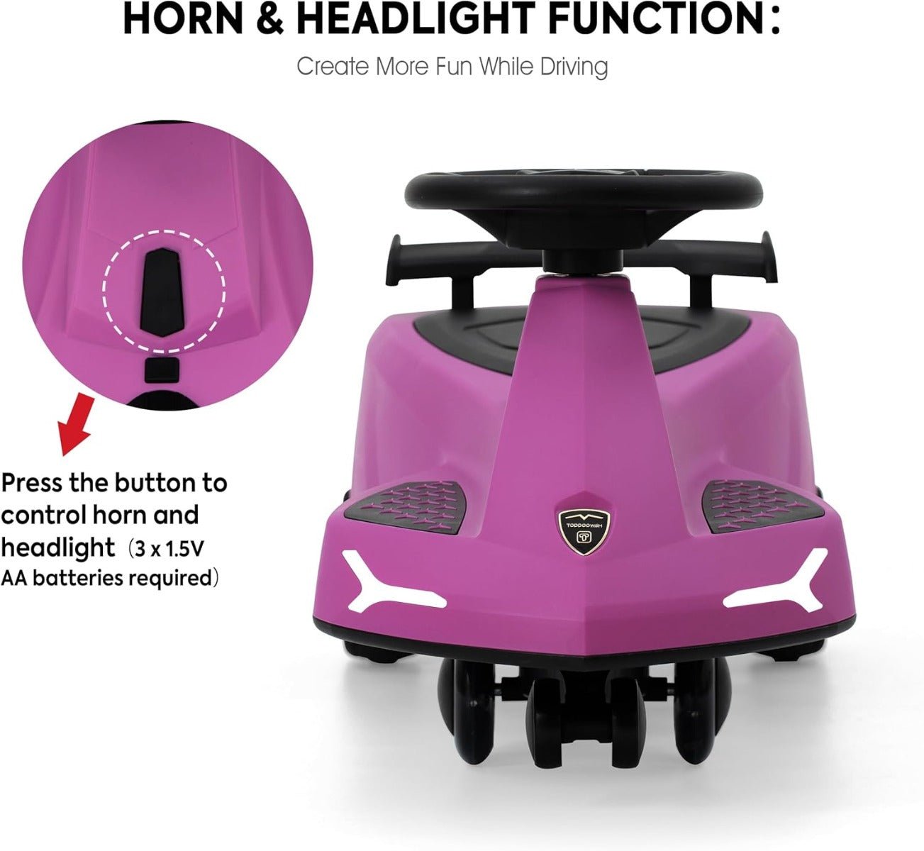 Lamborghini Swing Car Purple - Colorland Toys