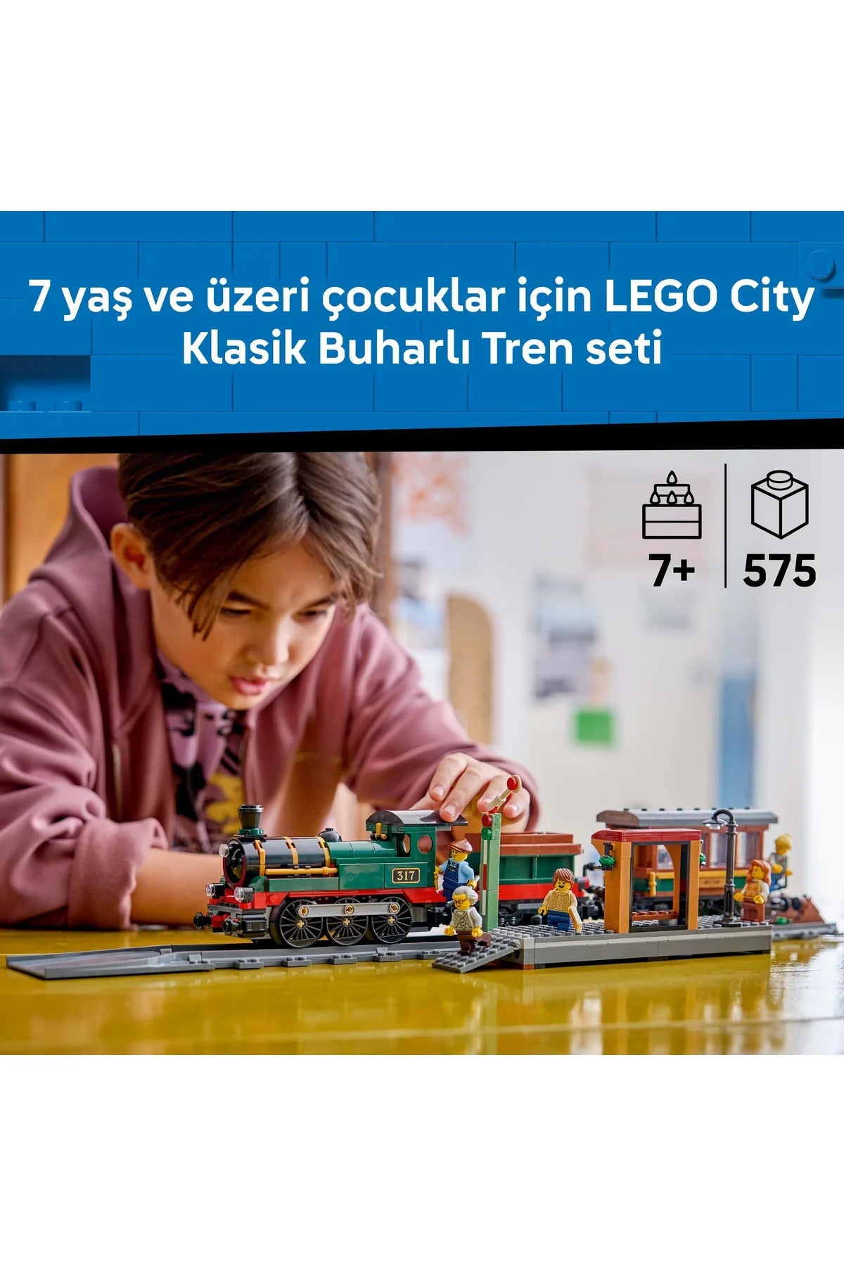 LEGO City Classic Steam Train 60511 – 575 Piece Building Set - Colorland Toys