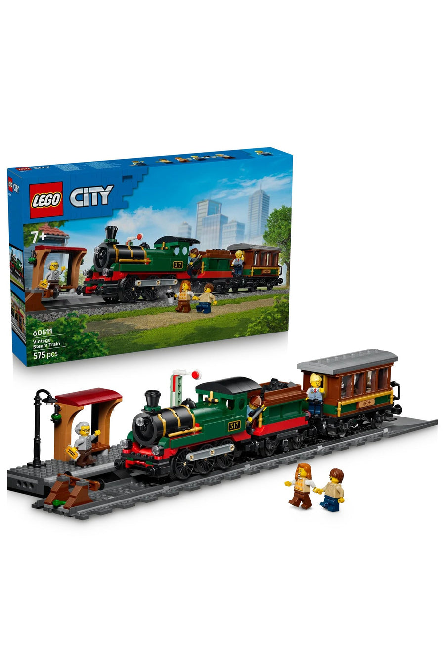 LEGO City Classic Steam Train 60511 – 575 Piece Building Set