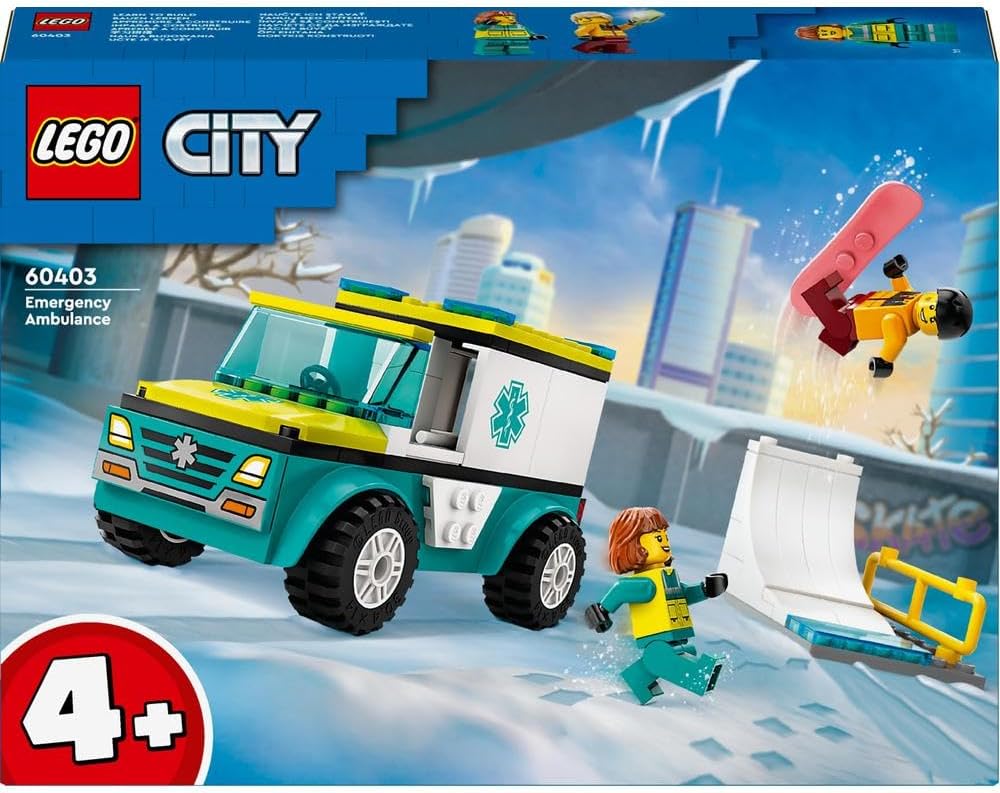Lego City Emergency Ambulance And Snowboarder - Colorland Toys