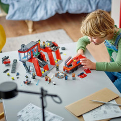 Lego City Fire Station With Fire Truck Building Playset - Colorland Toys