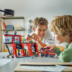 Lego City Fire Station With Fire Truck Building Playset - Colorland Toys