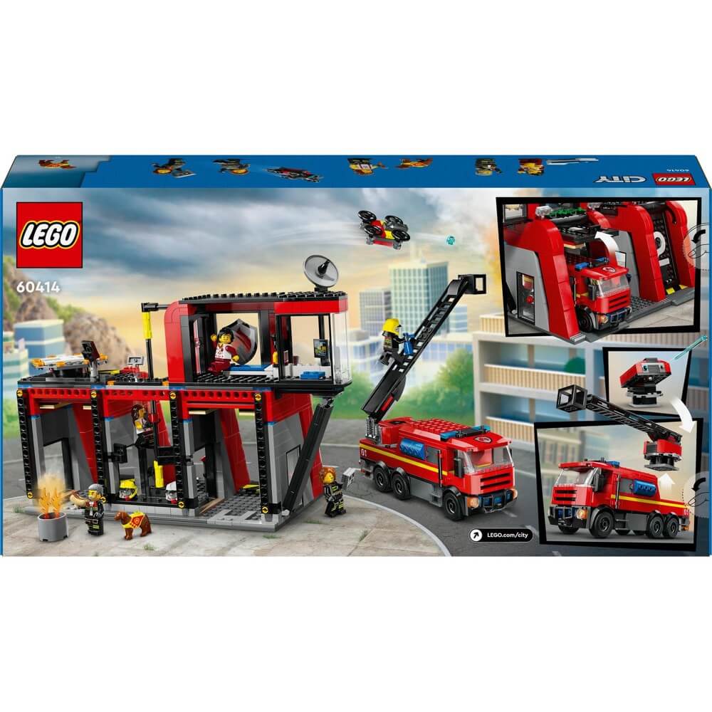 Lego City Fire Station With Fire Truck Building Playset - Colorland Toys