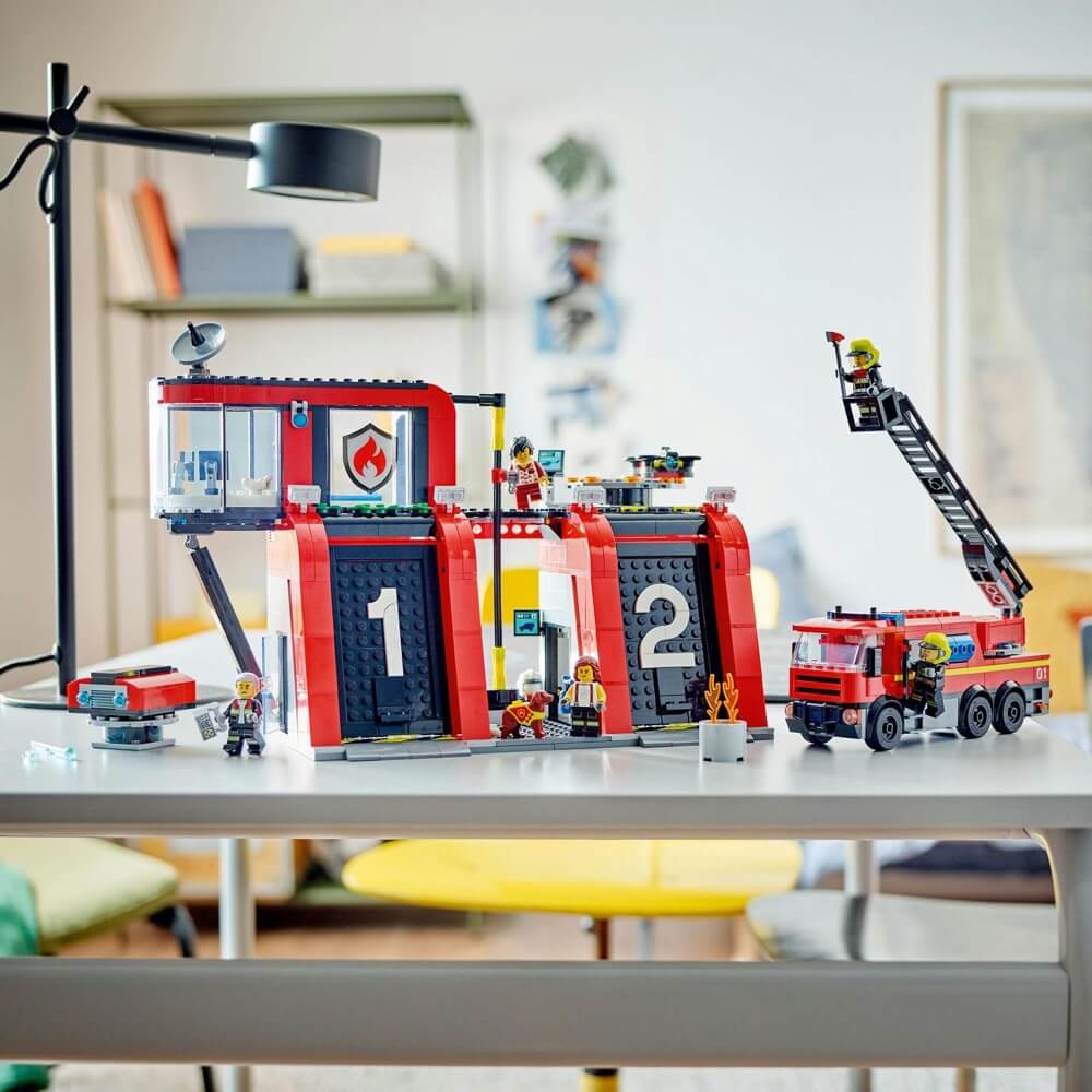 Lego City Fire Station With Fire Truck Building Playset - Colorland Toys