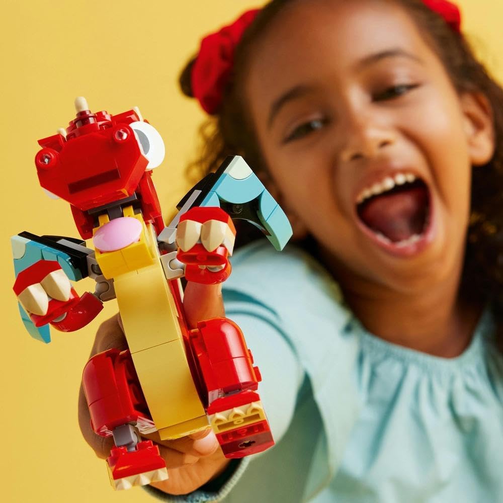 LEGO Creator 3-in-1 Red Dragon, Phoenix & Fish Animal Figures Set (31145) – 149-Piece Buildable Toy for Kids 6+ — image 8