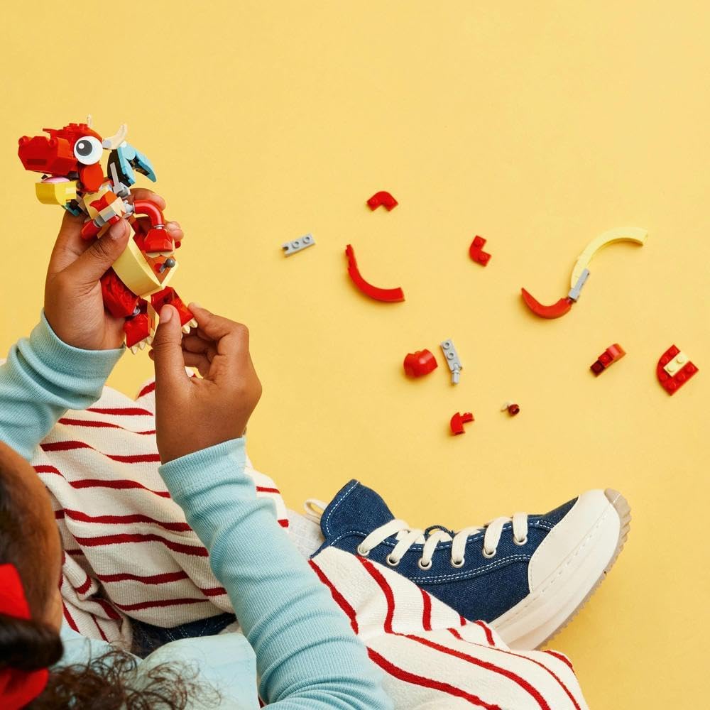LEGO Creator 3-in-1 Red Dragon, Phoenix & Fish Animal Figures Set (31145) – 149-Piece Buildable Toy for Kids 6+ — image 6