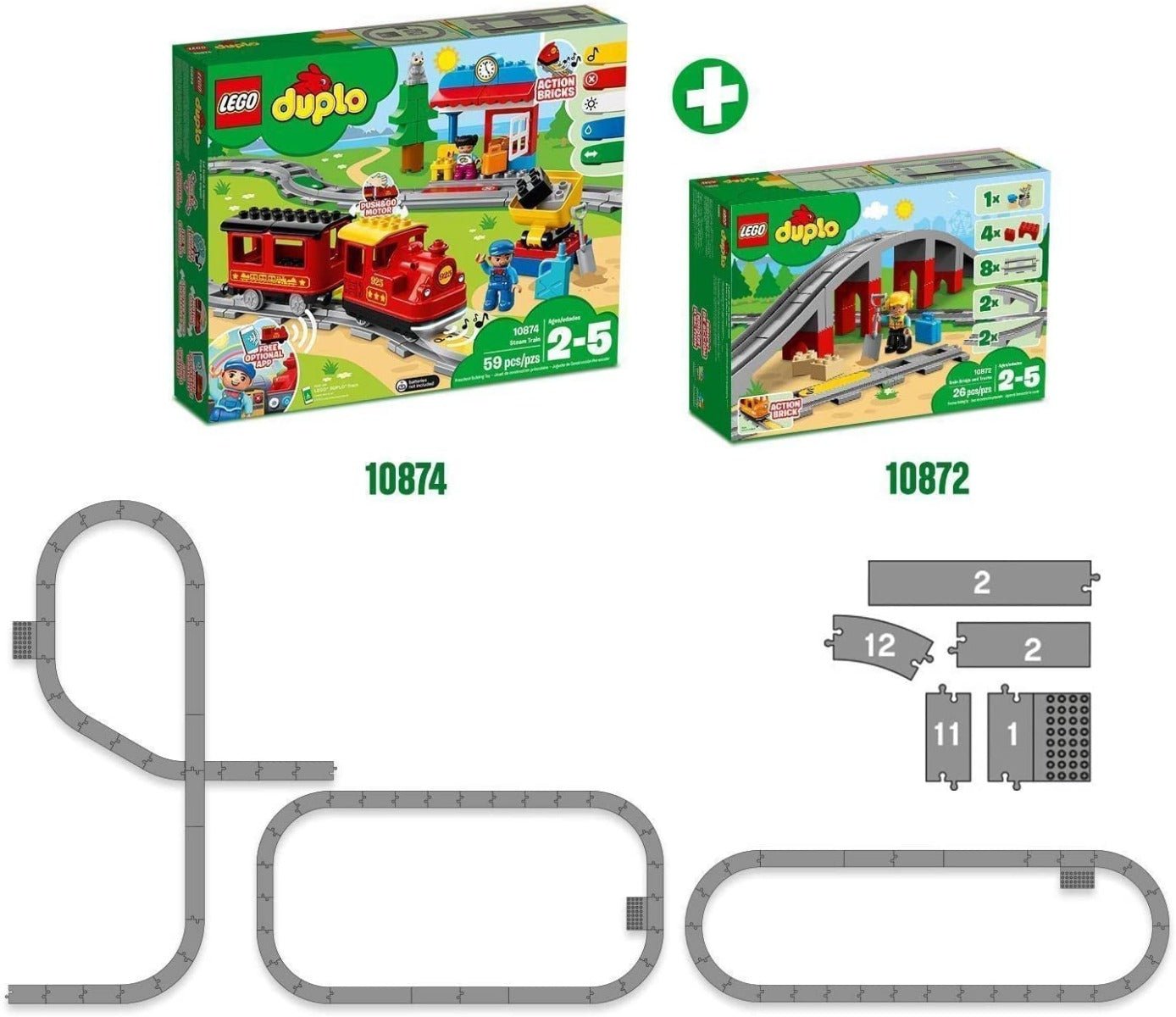 LEGO Duplo Train Bridge and Tracks 6213748/10872 - Colorland Toys