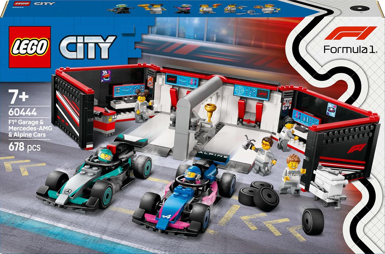 LEGO F1 Garage & Mercedes - AMG & Alpine Cars 60444 - Colorland Toys
