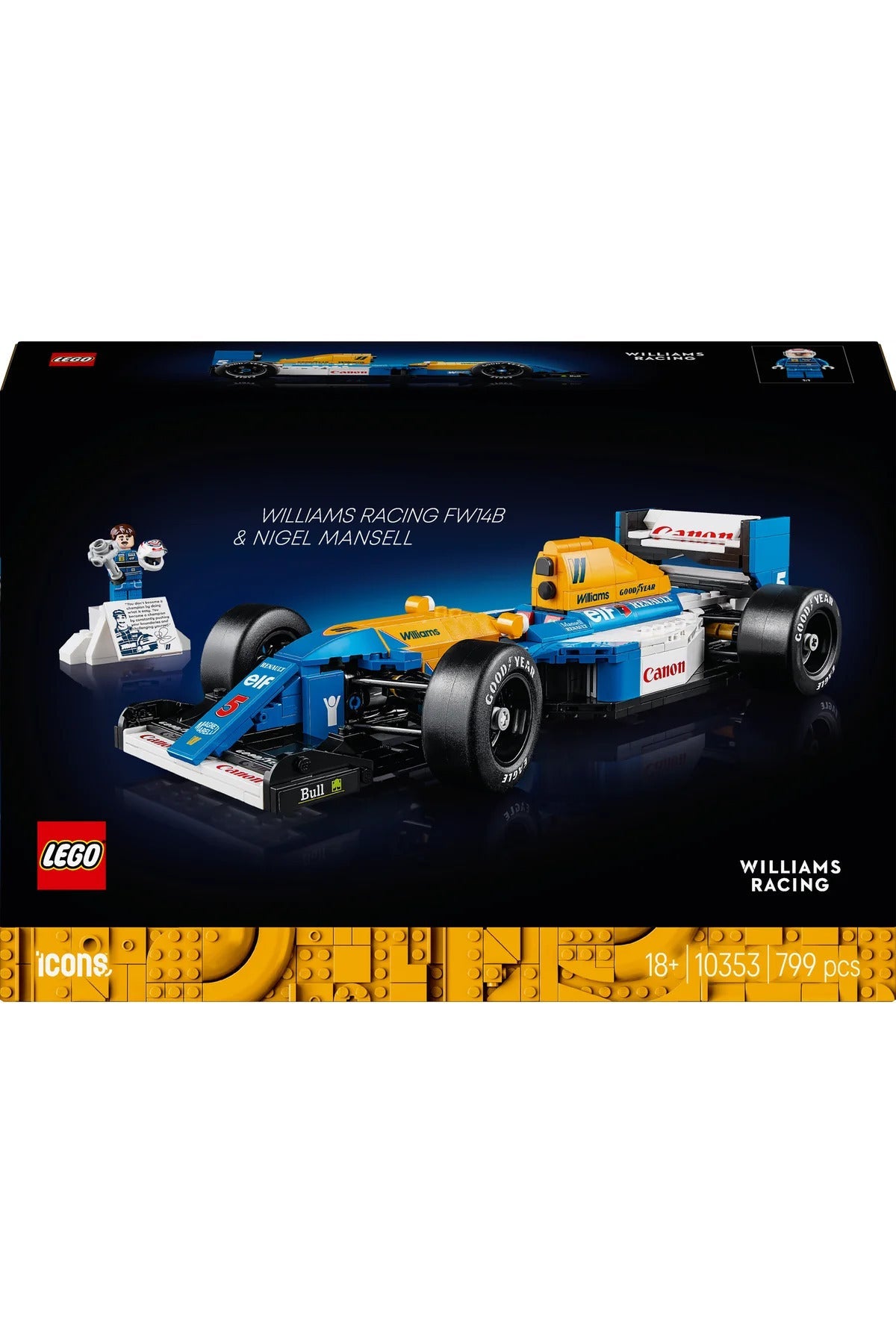 LEGO Icons Williams Racing FW14B & Nigel Mansell 10353 F1 Car Set — image 3