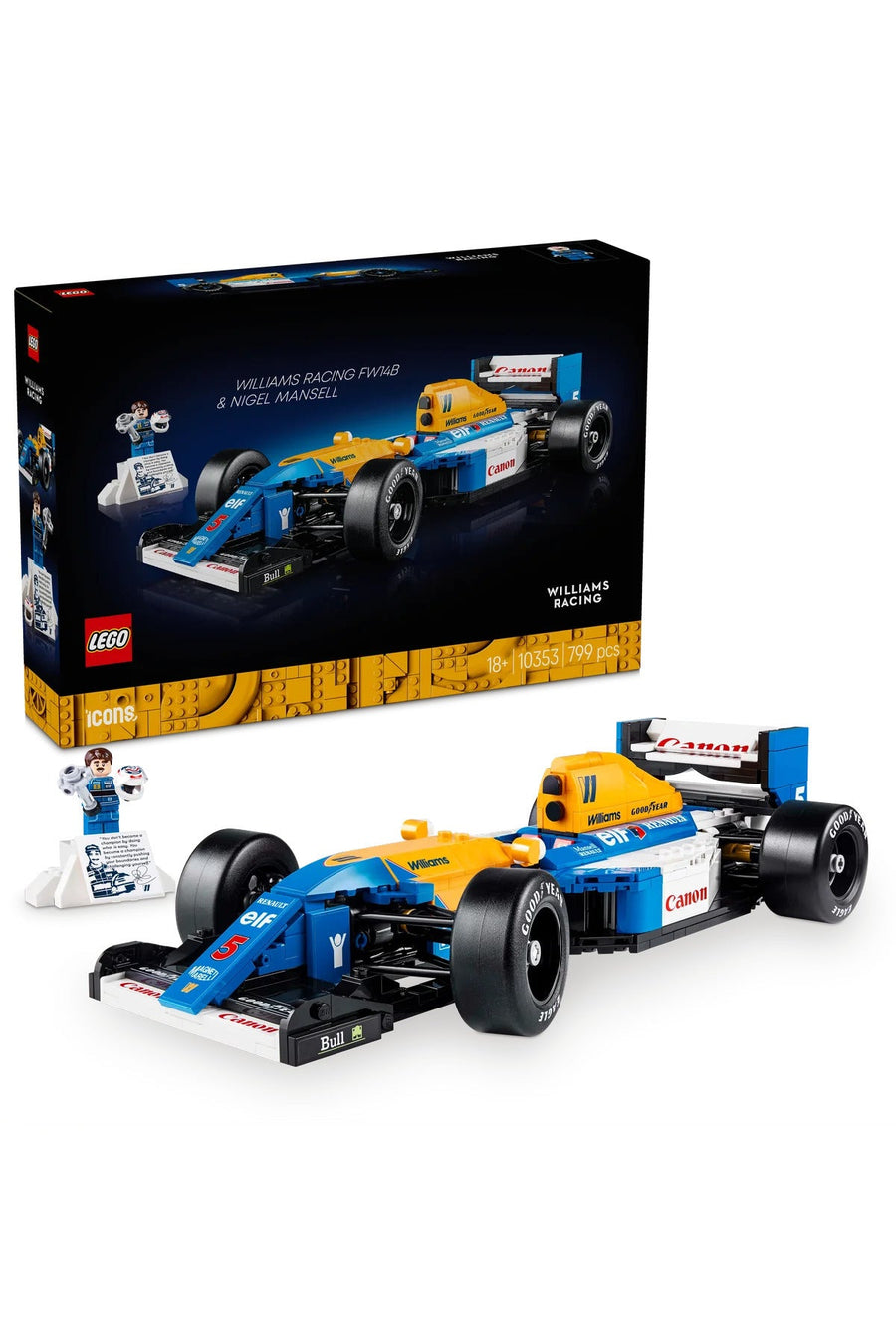 LEGO Icons Williams Racing FW14B & Nigel Mansell 10353 F1 Car Set — image 1