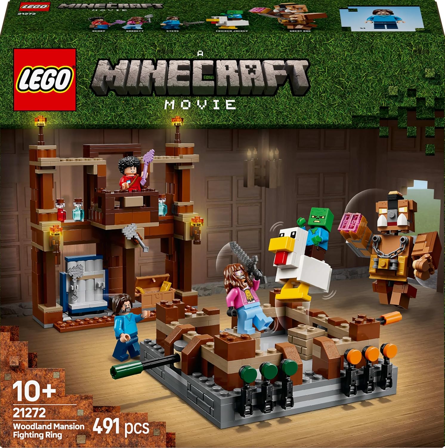 LEGO Minecraft Woodland Mansion Fighting Ring 21272 – Interactive Building Toy with Steve, Garrett, Henry & Baby Zombie Minifigures – Ages 10+ - Colorland Toys