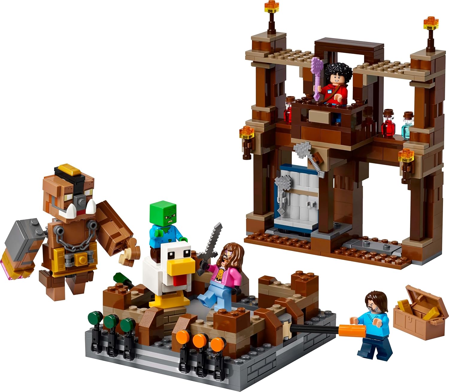 LEGO Minecraft Woodland Mansion Fighting Ring 21272 – Interactive Building Toy with Steve, Garrett, Henry & Baby Zombie Minifigures – Ages 10+ - Colorland Toys