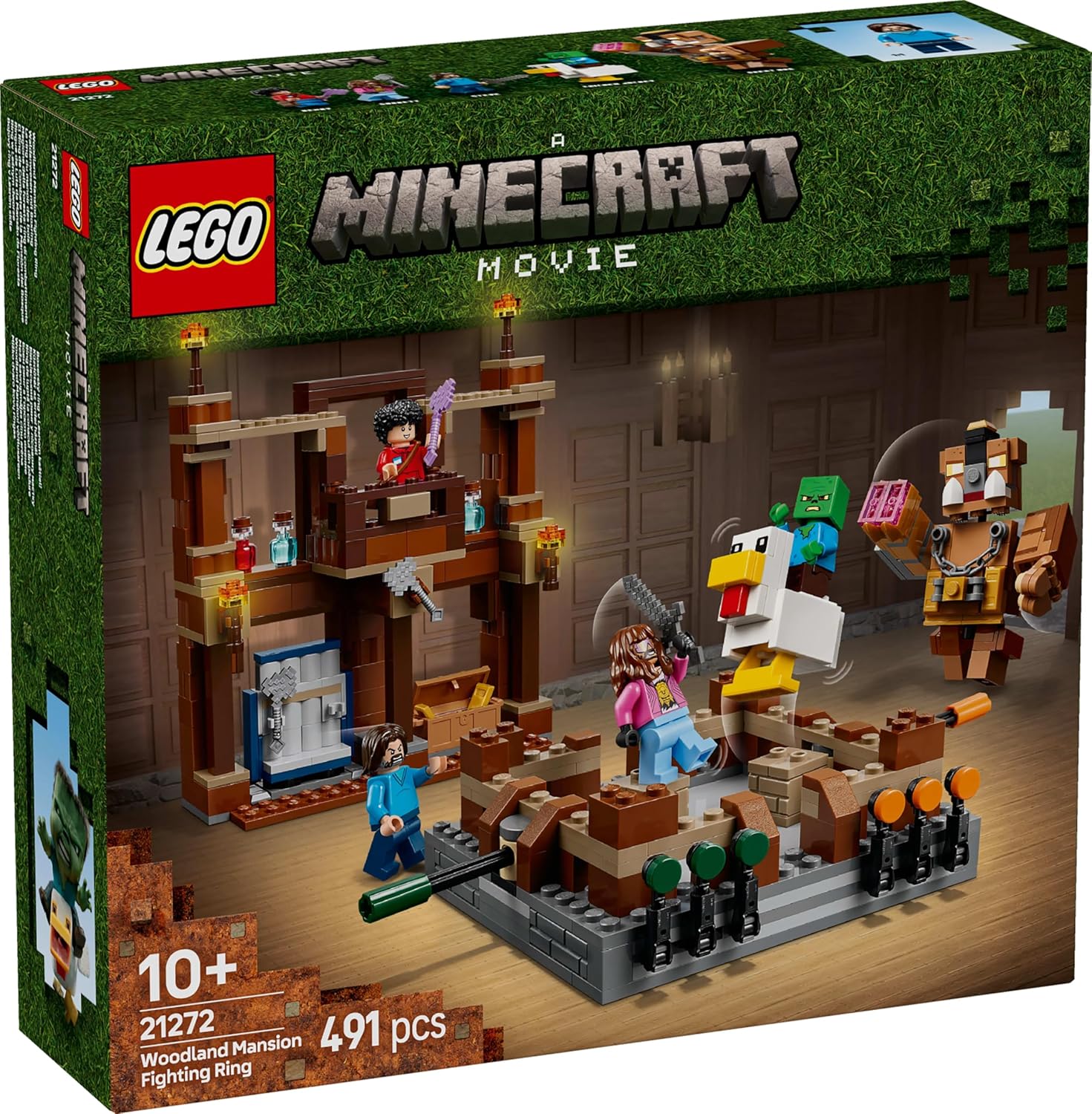 LEGO Minecraft Woodland Mansion Fighting Ring 21272 – Interactive Building Toy with Steve, Garrett, Henry & Baby Zombie Minifigures – Ages 10+ - Colorland Toys