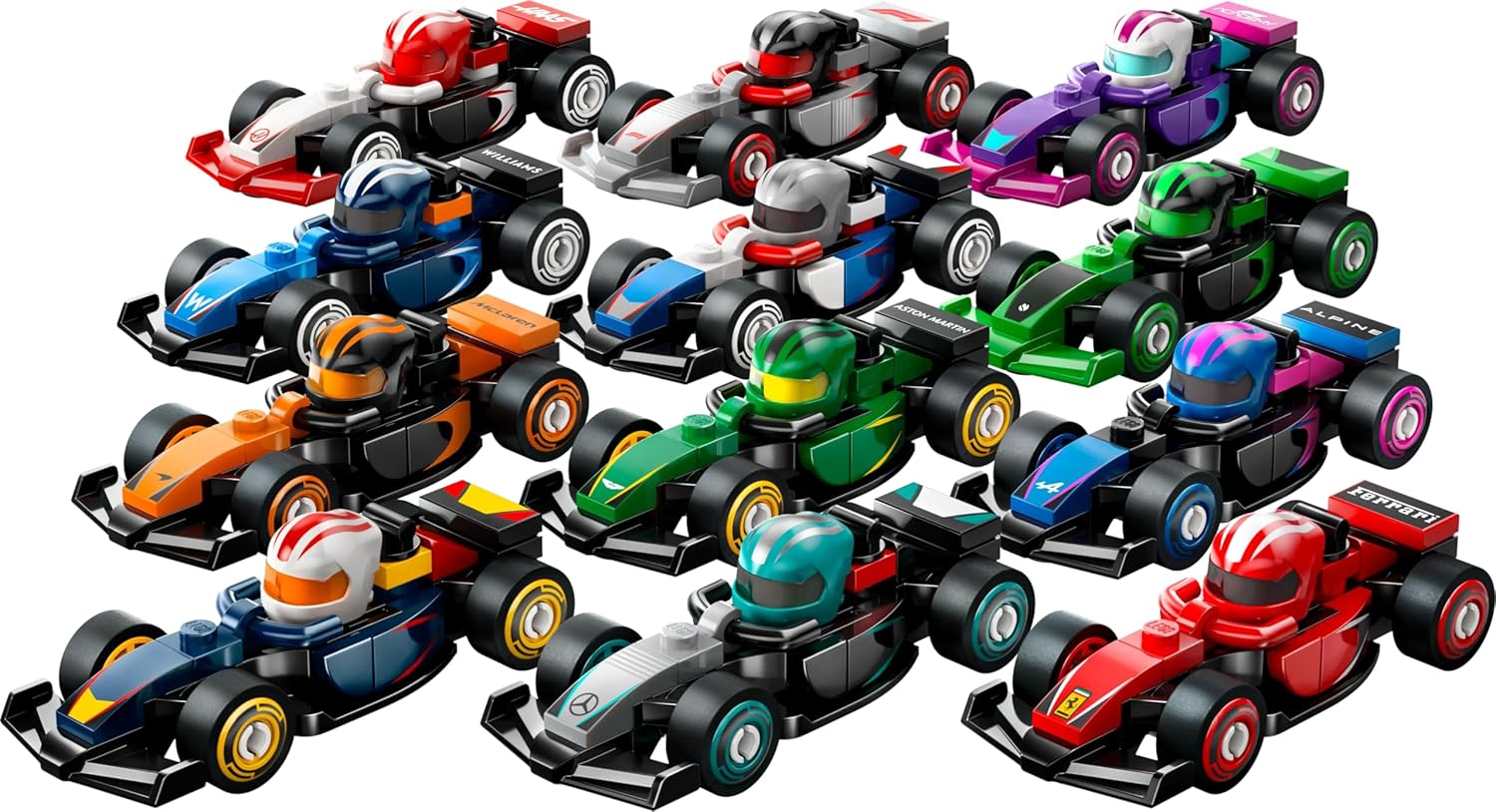 LEGO Minifigures F1 Collectible Race Car Mystery Box (71049) – 1 of 12 Mini Formula 1 Models with Driver Helmet & Moving Wheels - Colorland Toys