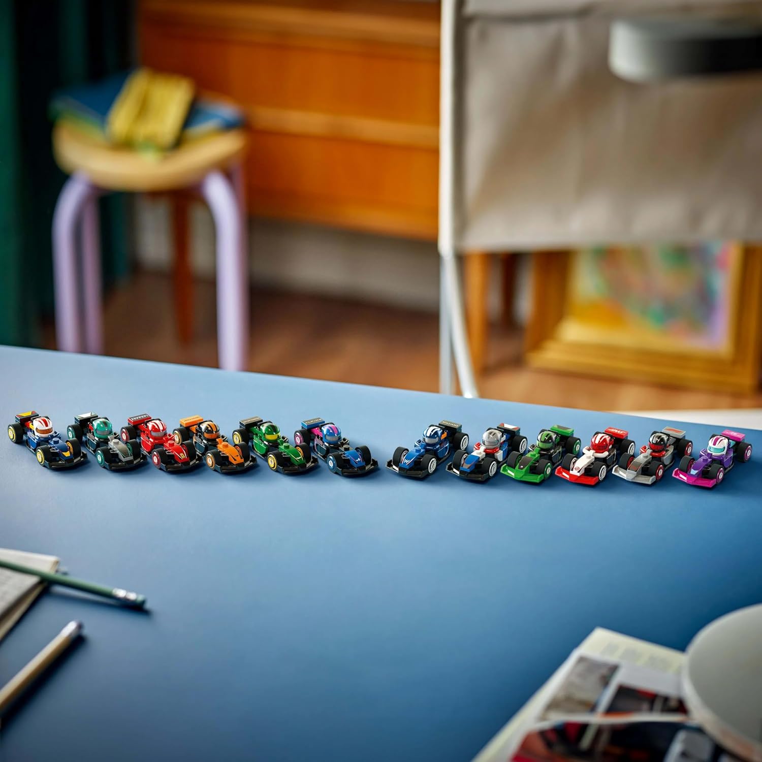 LEGO Minifigures F1 Collectible Race Car Mystery Box (71049) – 1 of 12 Mini Formula 1 Models with Driver Helmet & Moving Wheels - Colorland Toys