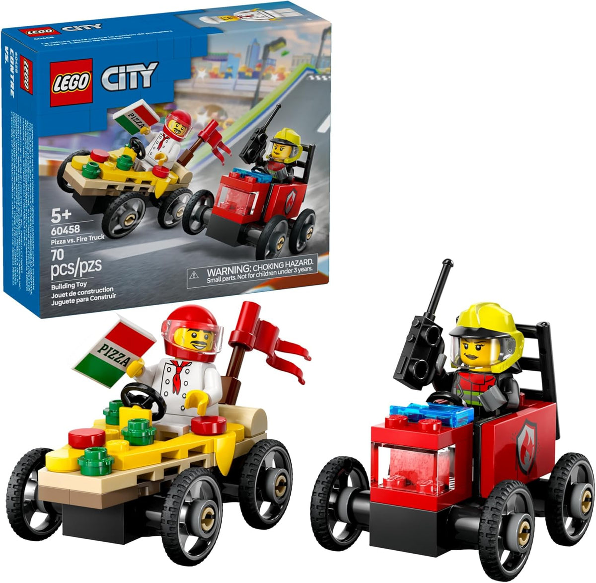 LEGO Pizza VS Fire Truck Race Car Pack 6526294/60458 — image 1