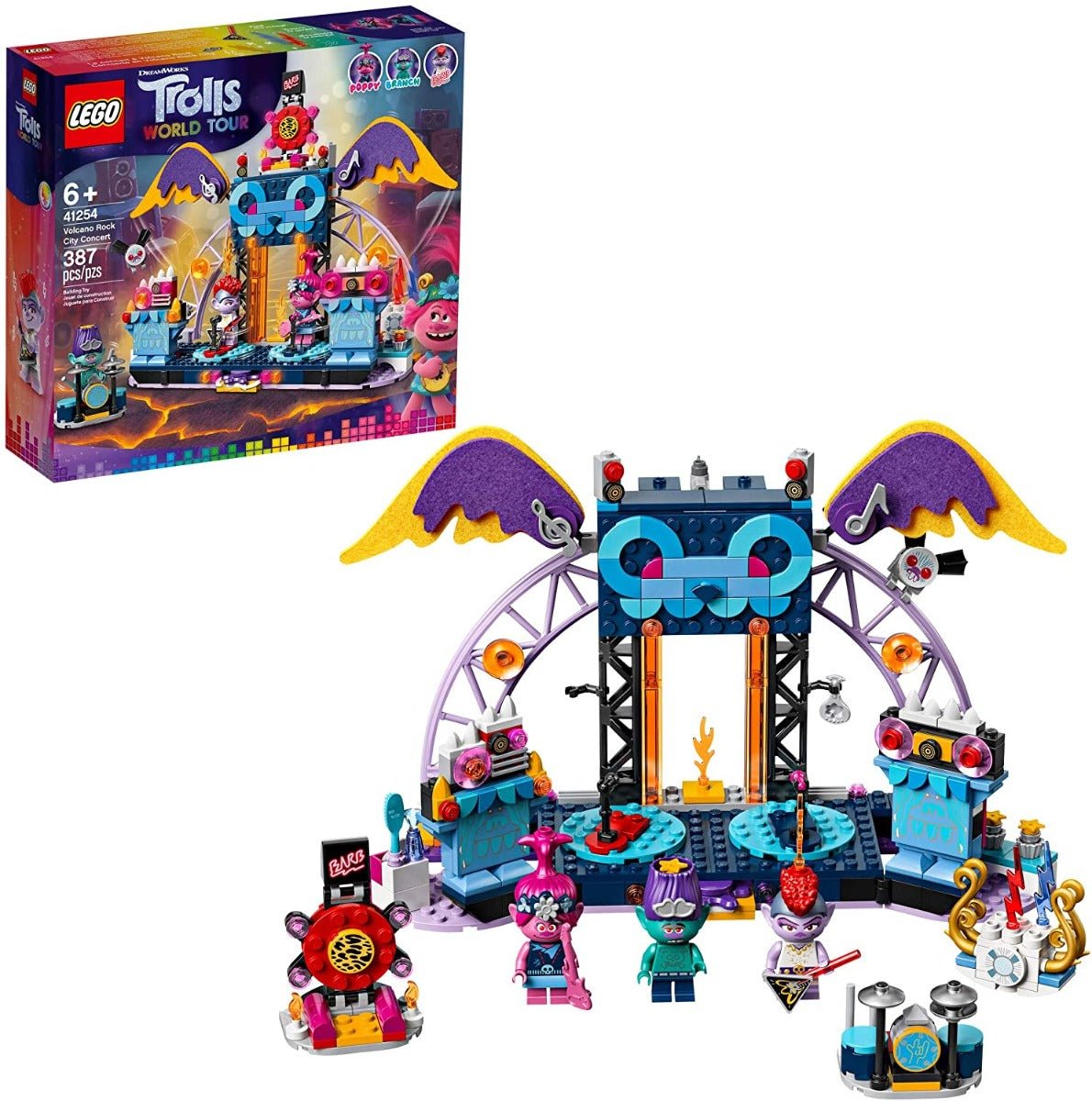LEGO Trolls World Tour Volcano Rock City Concert 41254 - Colorland Toys