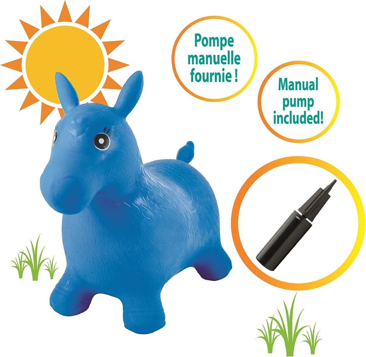 Lexibook Inflatable Jumping Horse Hopper - Blue BG050 - Colorland Toys