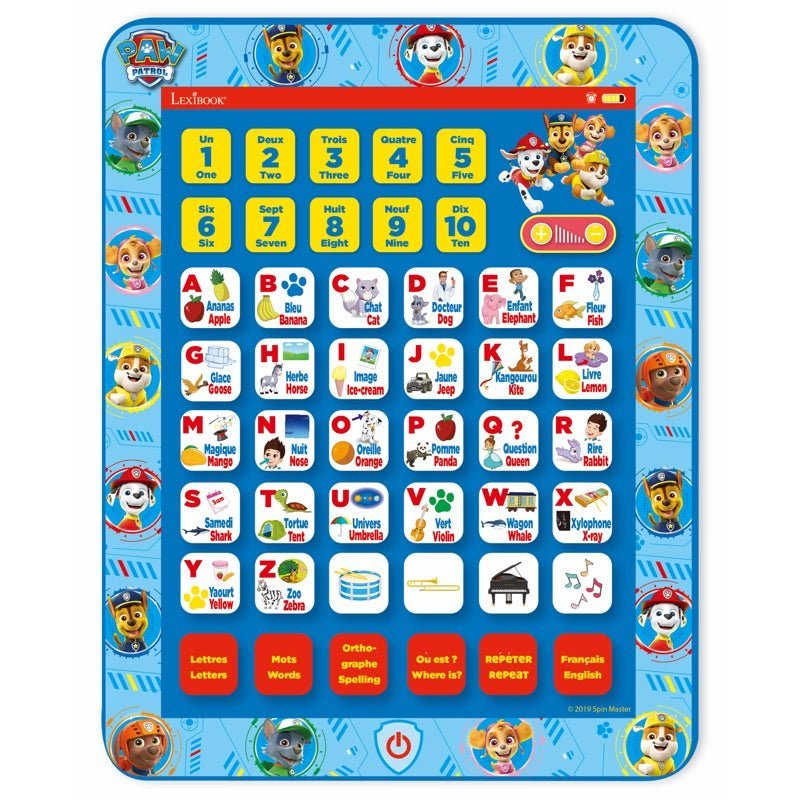 جهاز Lexibook Paw Patrol اللوحي التعليمي ثنائي اللغة (الإنجليزية/الفرنسية) JCPAD002PAi1 — image 1