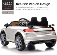 Licensed Audi TT RS Roadster 12V Electric Ride-On Car for Kids – White (Remote Control + Bluetooth) - Colorland Toys