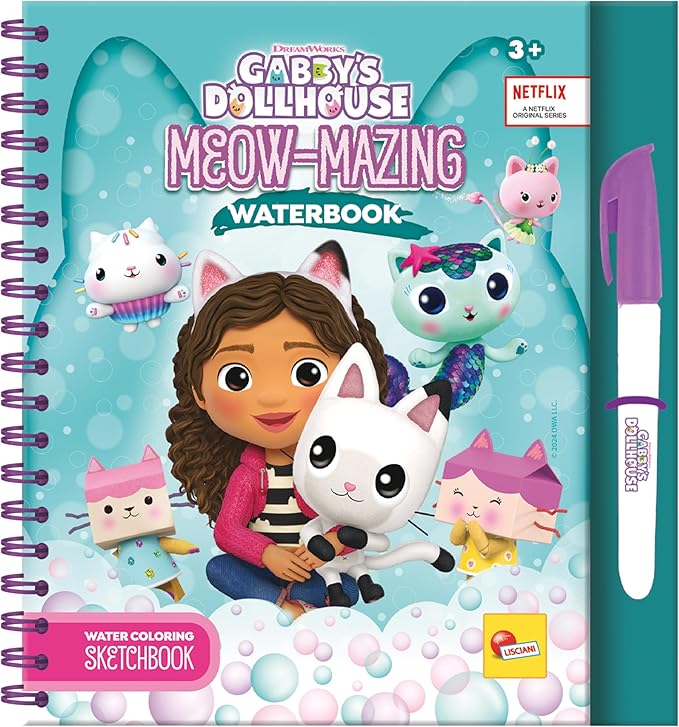 Lisciani Gabby's Dollhouse Sketchbook A-Meow-Mazing Waterbook 13003 — image 1