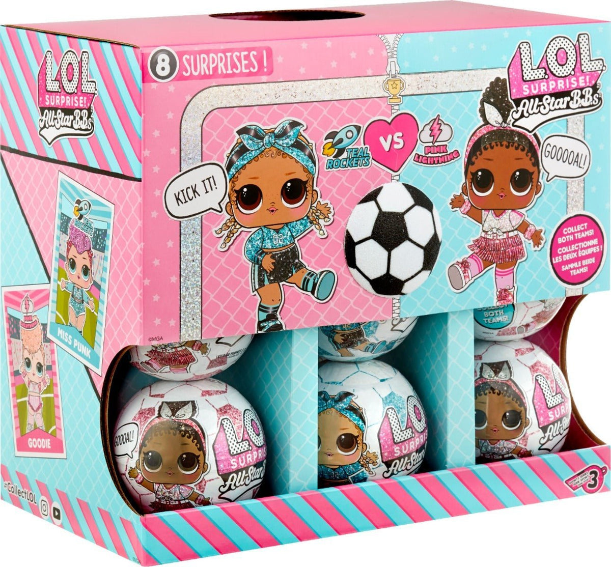دمى LOL Surprise All-Star BBs Sports Series 3 اللامعة لفريق كرة القدم، متنوعة — image 1