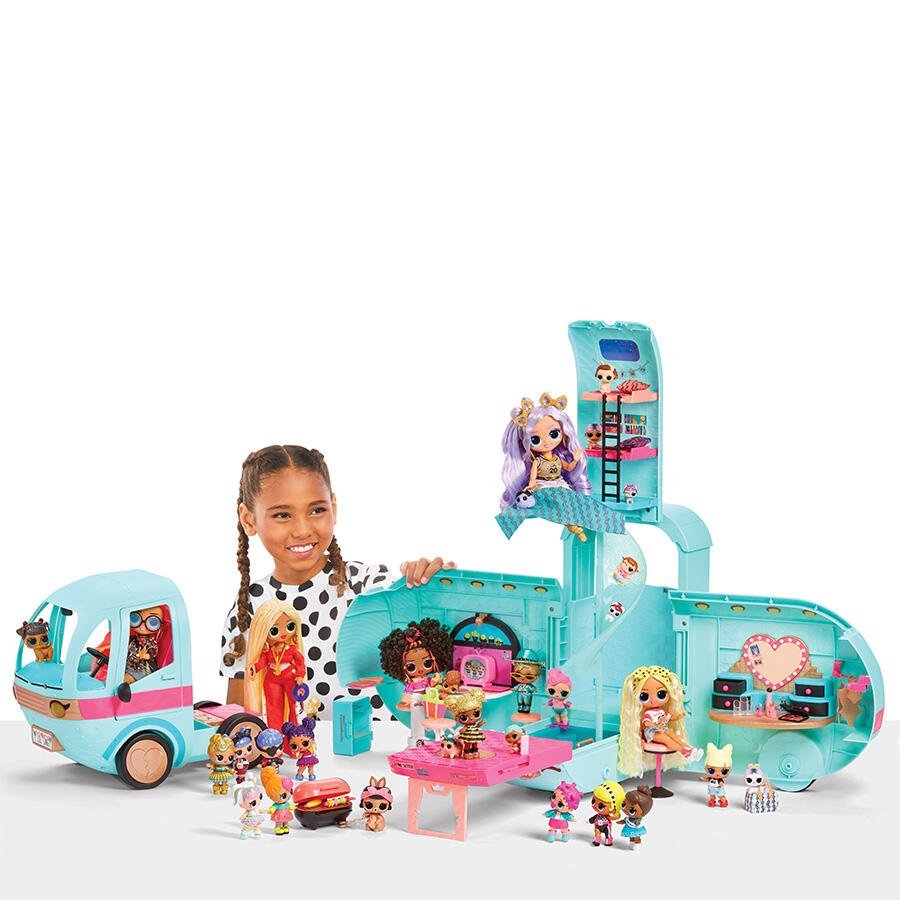 LOL Surprise OMG Glam N’ Go Camper – 4 - in - 1 Vehicle, House & Fashion Playset with 50+ Surprises & 360° Play - Colorland Toys