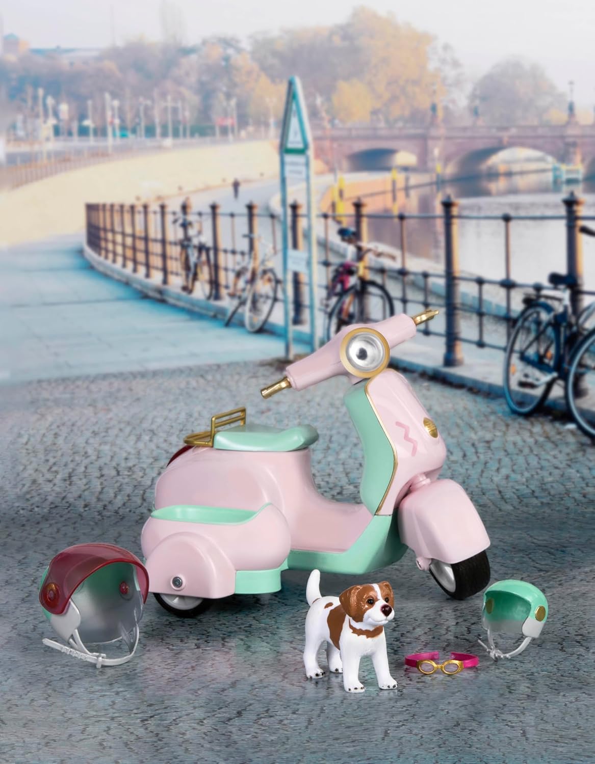 Lori Dolls 6" Doll Scooter w/ Side Car and Pet LO37034Z - Colorland Toys