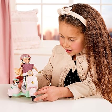 Lori Dolls 6" Doll Scooter w/ Side Car and Pet LO37034Z - Colorland Toys