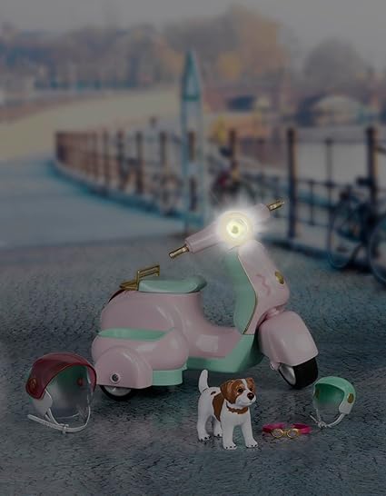 Lori Dolls 6" Doll Scooter w/ Side Car and Pet LO37034Z - Colorland Toys
