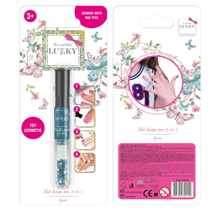 Lukky Nail Design Pen 3-In-1 011 - Light Blue 6ml LUK-T16776 — image 1