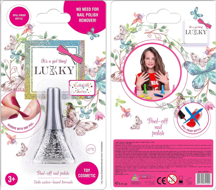 Lukky Peel-Off Nail Polish Confetti 07k - Silver Glitter 5.5ml LUK-T14140 — image 1