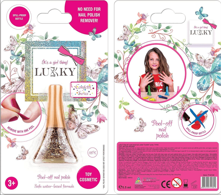 Lukky Peel-Off Nail Polish Confetti 08k - Gold Glitter 5.5ml LUK-T14134 — image 1