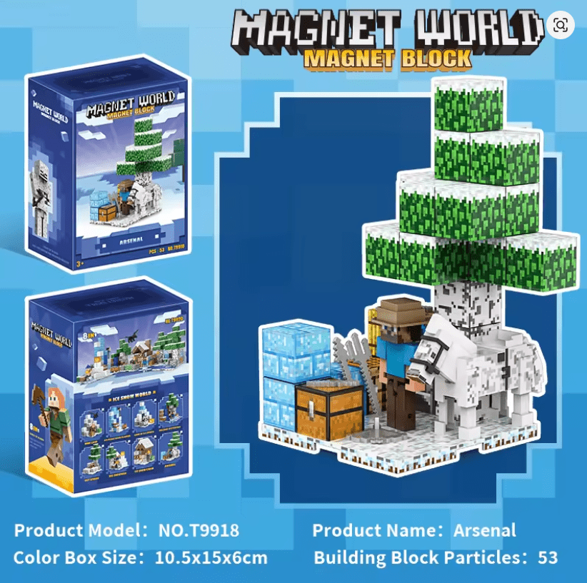 Magnet World Magnetic Block Ice Snow Cabin 61 - Pcs T9917 - Colorland Toys