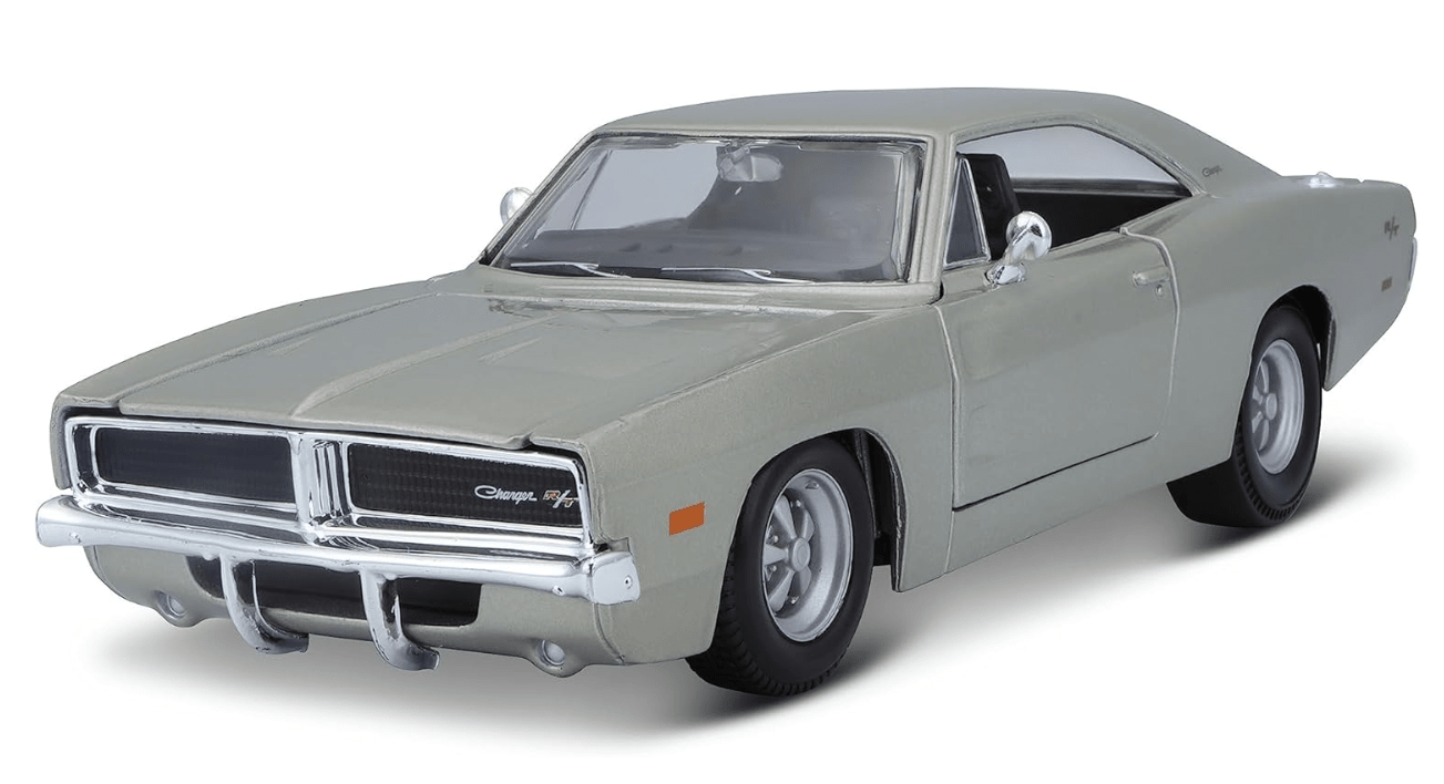 Maisto 1969 Dodge Charger R/T Model Car Silver 1:24 Scale 31256 - Colorland Toys