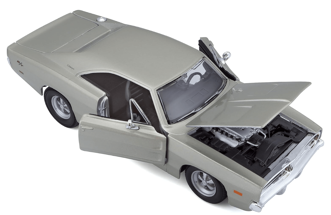 Maisto 1969 Dodge Charger R/T Model Car Silver 1:24 Scale 31256 - Colorland Toys
