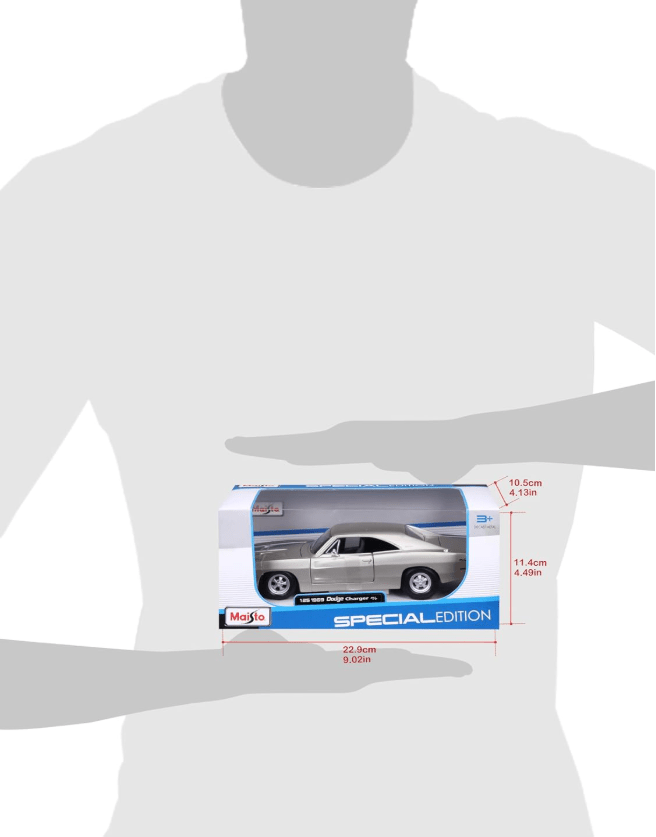 Maisto 1969 Dodge Charger R/T Model Car Silver 1:24 Scale 31256 - Colorland Toys