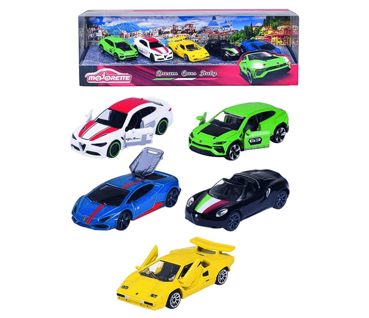 Majorette Dream Cars Italy Die - Cast 5 - Pcs Giftpack 212053178 - Colorland Toys